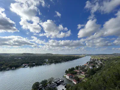 Overlooking the Texas Colorado river from Mount Bonnell